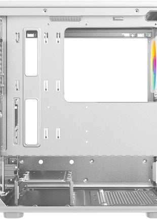 DIYPC ARGB-R1-W White USB3.0 /Type C Micro ATX Gaming Computer Case w/Tempered Glass Panel and 4 x ARGB 120mm Fans (Pre-Installed)