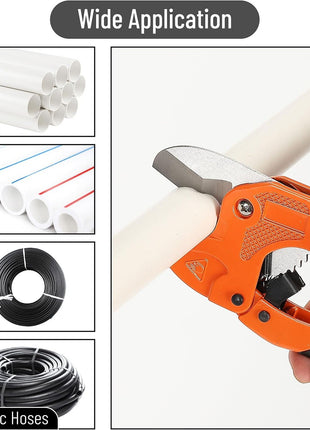 Bates- PVC Pipe Cutter, Cuts up to 1-1/4 inch, Ratcheting PVC Pipe Cutter Tool, Pipe Cutters PVC, PVC Pipe Shears, PVC Cutter, Plastic Pipe Cutter, PEX Pipe Cutter, PVC Cutter Tool, PVC Ratchet Cutter
