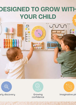 Sensory Wall Panel for Kids – Toddler Learning Activity Center - Emotional Development & Fine Motor Skills – Toddler Learning Activity Center- Busy board Montessori toys