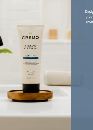Cremo Sensitive Shave Cream, Astonishingly Superior Ultra-Slick Shaving Cream for Men, Fights Nicks, Cuts and Razor Burn, 6 Fl Oz
