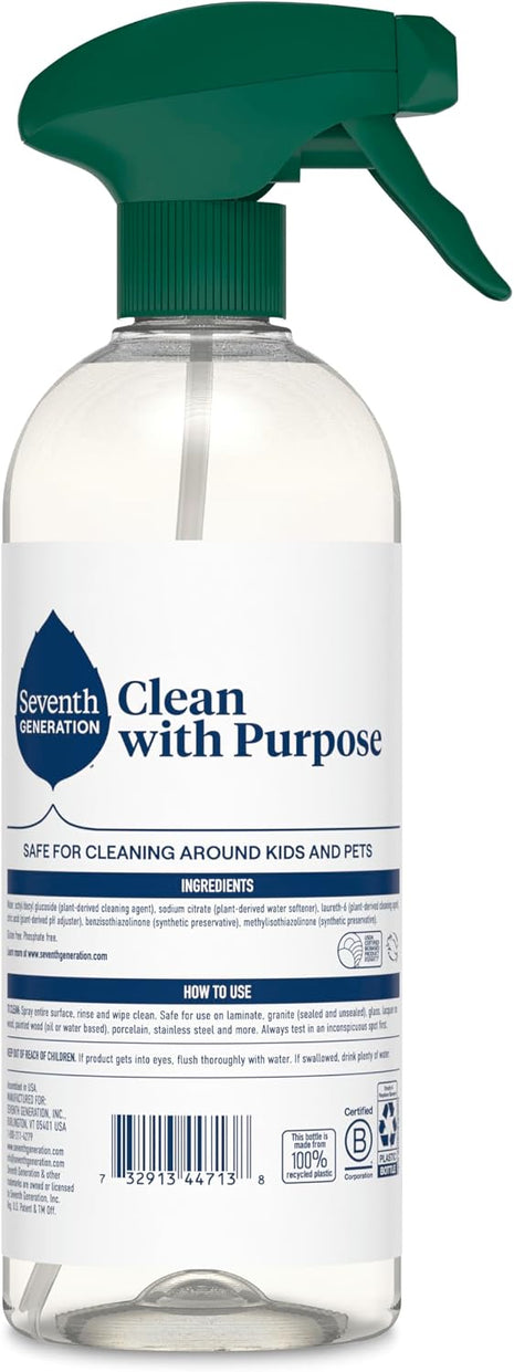 Seventh Generation All Purpose Cleaner, Free & Clear, Cuts Grease, 23 Fl Oz