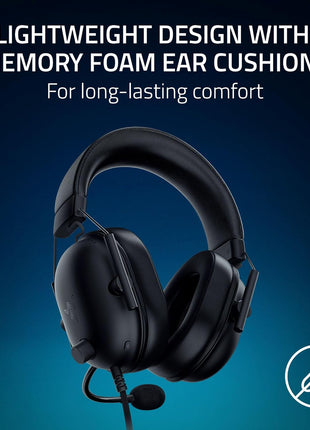 Razer BlackShark V2 X PlayStation Gaming Headset: 50mm Drivers - Cardioid Mic - Lightweight - Comfortable, Noise Isolating Earcups - for PS5, Xbox Series X, PC, Switch via 3.5 mm Audio Jack - Black