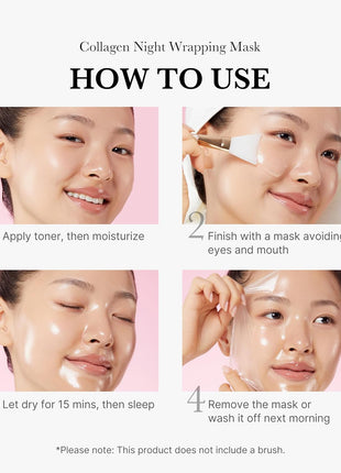 medicube Collagen Overnight Wrapping Peel Off Facial Mask Pack - Elasticity & Hydration Care, Reduces Sagging & Dullness - Hydrolyzed Collagen For Glowing Skin - Korean Skin Care, 2.53 fl.oz