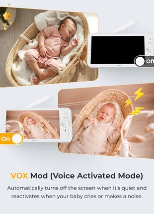 ARENTI Baby Monitor with Camera and Audio, 4MP Video Baby Monitor with 5inch Screen, Dual-Band 2.4G/5G WiFi with App, Cry & Motion Detection, Auto Tracking, Temp&Humidity Sensor, Night Vision,2-Way Talk