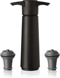 Vacu Vin Original Wine Saver with 2 Vacuum Bottle Stoppers ??Black Wine Preserver Pump for Red or White Wine ??Manual Air Remover System ??Airtight Seal ??Keep Wine Fresh Longer