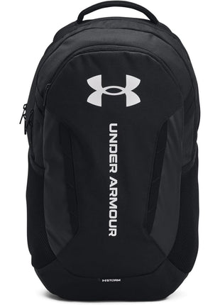 Under Armour Unisex-Adult Hustle 6.0 Backpack, (002) Black/Black/White, One Size Fits Most