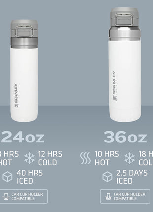 Stanley Quick Flip GO Water Bottle 24 oz | Push Button Lid | Leakproof and Packable for Travel and Sports | Insulated Stainless Steel | BPA-Free | Azure