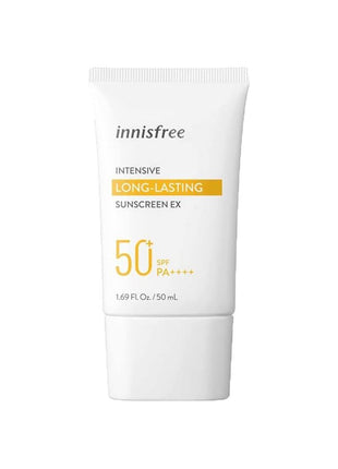 innisfree Intensive Long Lasting Sunscreen EX SPF50+ / PA++++ (2.1 fl oz (60 ml) Makeup Foundation / Sunscreen Protection) Bloodtone Transparency Hydrating Pore Cover Tone Up Primer Waterproof