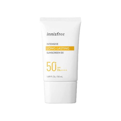 innisfree Intensive Long Lasting Sunscreen EX SPF50+ / PA++++ (2.1 fl oz (60 ml) Makeup Foundation / Sunscreen Protection) Bloodtone Transparency Hydrating Pore Cover Tone Up Primer Waterproof