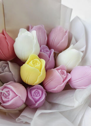 2 Pack Tulip Mold Tulip Resin Candle Mold - Silicone 3D Molds for Candy & Home Decor - Resin Casting & Making Molds