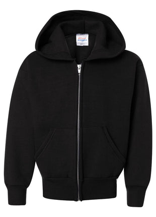 Hanes Boys' EcoSmart Full Zip Hooded Jacket, Black, Large