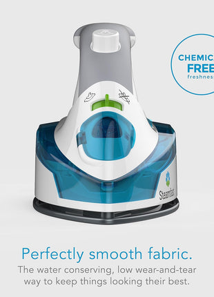 Steamfast SF-710 Mini Steam Iron, Non-Stick Sole Plate, Foldable Handle, 45 Second Heat Up Time, Cord Storage, Portable, 6-Foot Power Cord, Chemical-Free Steam Power, White