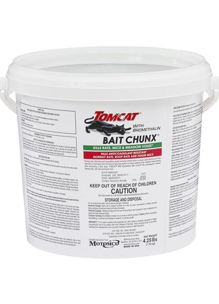 Tomcat with Bromethalin Bait Chunx Pail, Rat and Mice Control for Agricultural Use and Professional Applicators, 4.25 lbs.