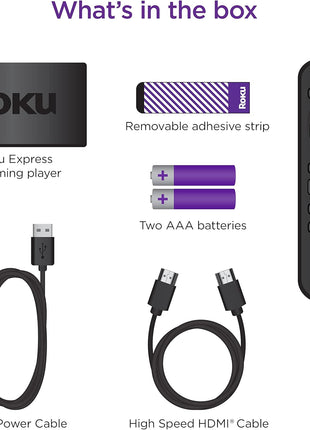 Roku Express | HD Roku Streaming Device with Standard Remote (no TV controls), Free & Live TV