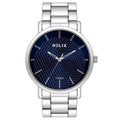 Helix by Timex Analog Watch for Man with Blue Round Dial & Silver Stainless Steel Bracelet Band Water Resistant Men's Wrist Watches - TW053HG00
