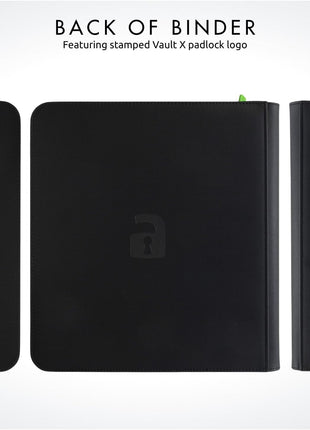 Vault X 12 Pocket Trading Card Zip Binder, 480 Cards, Premium Exo-Tec Album Material, 20 Side-Loading Pages, Folder, Sports, TCG (Black)