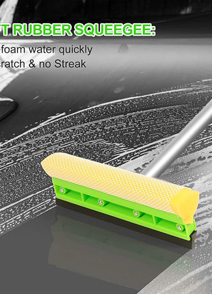 Wontolf 62'' Car Wash Brush with Long Handle Chenille Microfiber Car Wash Mop Mitt Kit Car Detailing Brush Cleaning Kit Window Squeegee Car Duster Drying Towels Tire Brush for Cars RV Truck Boat