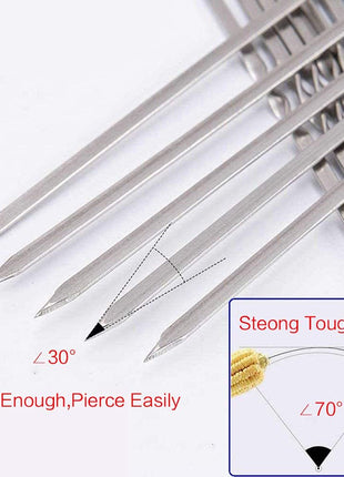 Metal Skewer for Grilling,Kabob Skewer,Flat BBQ Barbecue Skewer,Grilling Skewers Set,Reusable BBQ (14 inch skewer(16 pack))