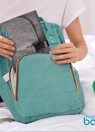 Kopi Baby Portable Diaper Changing Pad - Baby Diaper Changer Travel Bag with Wipes Pocket, Smart Design Portable Changing Mat, Infant Travel Station Kit, Gift for Newborn Girl & Boy - Grey, Classic