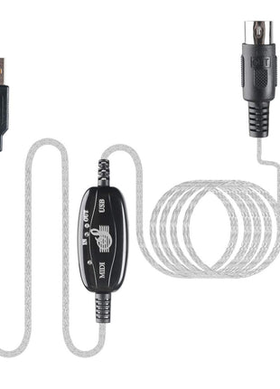 TENINYU USB to MIDI Cable Converter 2 in 1 PC to Synthesizer Music Studio Keyboard Interface Wire Plug Controller Adapter Cord 16 Channels Supports Computer Laptop Windows and Mac