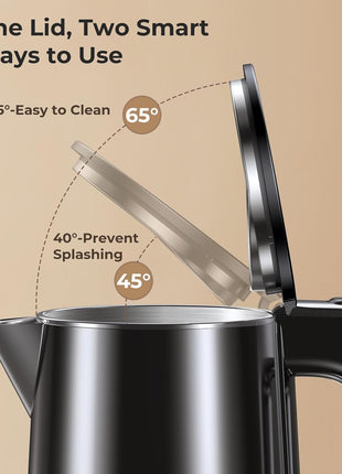 Electric Kettle 1.0L 1200W, 7 Temp Settings, 4H Keep-Warm, Fast-Boil Stainless Steel Electric Tea Kettle, 120V Water Boiler with Auto-Shut Off, Cool Touch PP Exterior for Home Office, Black