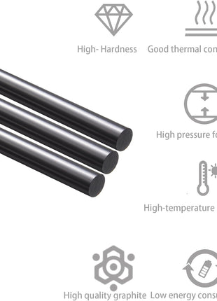 Graphite Crucible Stir Stick - Long Carbon Stirring Rod for Melting Casting, 12"/30 cm Length, 5/16"/0.8 cm Diameter