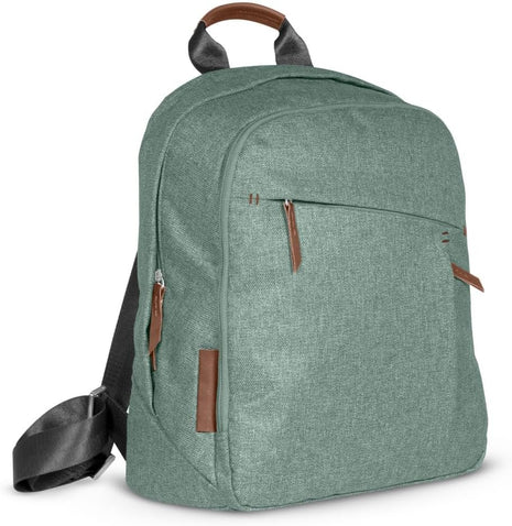 UPPAbaby Changing Backpack / Multiple Storage Compartments / Stroller Strap Attachment / Bottle Insulator and Changing Pad Included / Emmett/Gwen (Green Mélange / Saddle Leather)