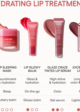 LANEIGE JuicePop Box Lip Tint: Long Lasting Moisturizing Lightweight Tint, Buildable Juicy Color and Nourishing Shine, K-Beauty Lip Essentials for Long-Lasting Comfort, K-POP Pink