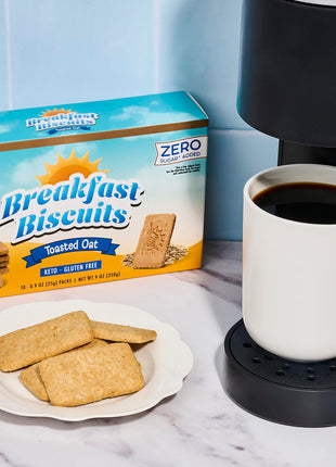 ChocZero Toasted Oat Breakfast Biscuits – No Added Sugar, Keto & Gluten Free High Fiber Snack Cookies, 30 Per Box (9 oz)