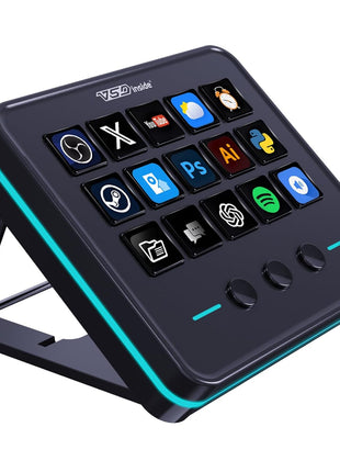 VSDINSIDE Macro Keypad, Stream Controller Deck Gaming Streaming Shortcut Keyboard, 18 Programmable Keys Customizable Visual AI Pad USB Soundboard for OBS, YouTube, Desk Office Setup, Laptop, PC, Mac