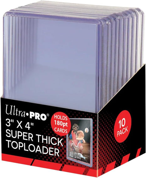 Ultra Pro 3 inch X 4 inch Super Thick 180PT Toploader, Polyvinyl Chloride, 10ct