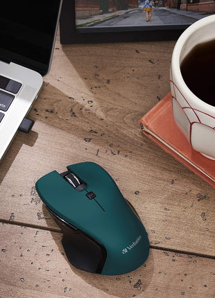 Verbatim USB-C Wireless Blue LED Mouse, Teal, 2.4GHz