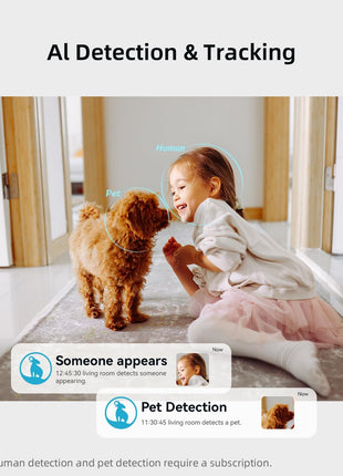 Security Camera 2K, blurams Baby Monitor Dog Camera 360-degree for Home Security w/Smart Motion Tracking, Phone App, IR Night Vision, Siren, Works with Alexa & Google Assistant & IFTTT, 2-Way Audio