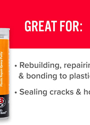 J-B Weld 8237 PlasticWeld Plastic Repair Epoxy Putty - 2 oz.