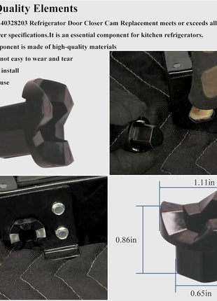 2Pcs 240328203 Refrigerator Door Hinge Bushing Bearing Closing Cam, Bottom | For Frigidaire Fridge Door Hinge, Fits The Bottom Door, Replaces AP3757897, For PS976452, Refrigerator Door Swing Limiter