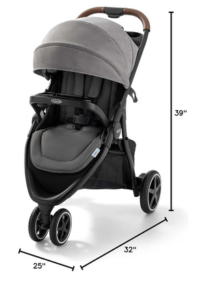 Graco Outpace LX All-Terrain 3-Wheel Baby Stroller, Cohen €" Compatible for Travel System, Easy One-Hand Fold, in-Seat Suspension for Comfortable Ride, Never-Flat Rubber Tires