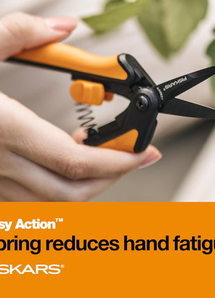Fiskars 6" Non-Stick Pruning Snips, Resin-Resistant Garden Scissors