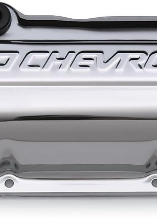 Proform 141-114 BBC Chrome Bowtie Valve Cover - Short with Baffle
