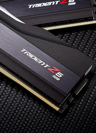 G.SKILL Trident Z5 RGB Series DDR5 RAM (Intel XMP 3.0) 32GB (2x16GB) 6000MT/s CL30-36-36-96 1.35V Desktop Computer Memory U-DIMM - Matte Black (F5-6000J3036F16GX2-TZ5RK)
