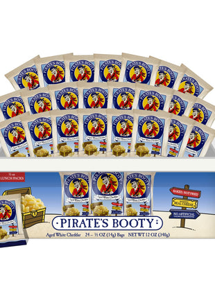 Pirate's Booty Aged White Cheddar Cheese Puffs, Gluten-Free, Kids Snacks, 0.5oz (24ct)