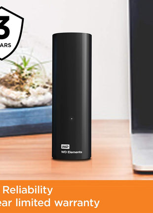 Western Digital 6TB Elements Desktop USB 3.0 external hard drive for plug-and-play storage - WDBWLG0060HBK-NESN