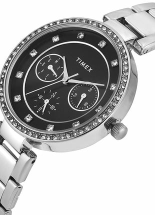 TIMEX Black Round Dial Analog Women's Watch - TWEL18728