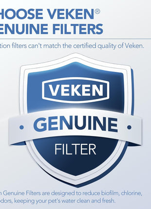 Veken Cat Water Fountain Filters, 8 Pack Replacement Filters & 8 Pack Replacement Pre-Filter Sponges Set for 50oz, 84oz, 95oz or 108oz Automatic Pet Fountain Dog Water Dispenser