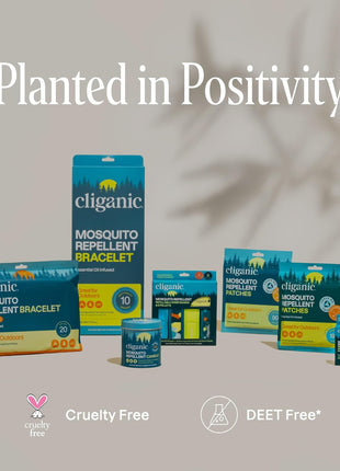 Cliganic 10 Pack Mosquito Repellent Bracelets for Adults & Kids - Natural DEET-Free Bands, Individually Wrapped