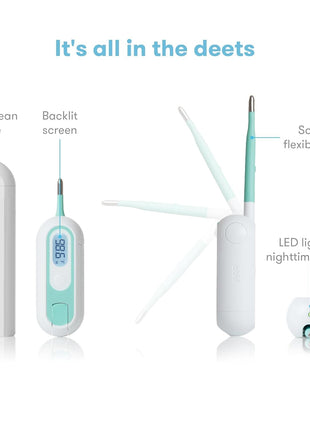 Frida Baby 3-in-1 Rectal, Underarm & Oral Thermometer for Kids, Digital Baby Thermometer for Infants, Toddlers, & Kids, Quick & Accurate Temperature Check, Includes Carrying Case for Storage