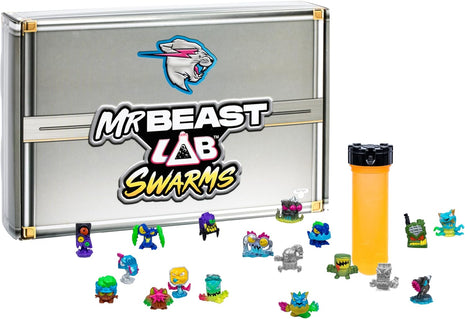 MRBEAST LAB Swarms Atomic Series Cash Case, 18-Pack Micro Beasts | 1-inch figures, 85+ to collect, shake & reveal 2 with water; collectible toy for MrBeast fans, kids 5+
