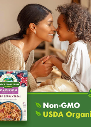 Cascadian Farm Organic Mixed Berry Cereal, No Added Sugar, 12.5 oz
