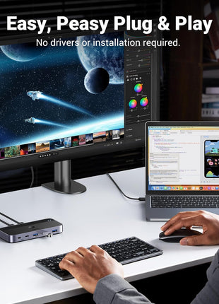 UGREEN USB 3.0 Switch 2 Computers Sharing USB C & A Devices, 4 Port USB Switcher Sharing Keyboard and Mouse, Printer/Scanner USB Switch Hub for Two Computers with 2 USB3.0 Cables and Controller