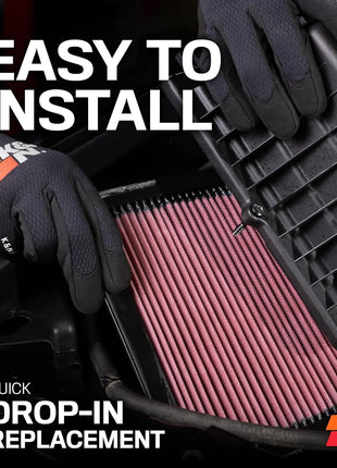 K&N High-Flow Original Lifetime Engine Air Filter: Increase Power: Premium, Washable: Compatible with 1996-2006 JEEP: Wrangler, TJ, 33-2114