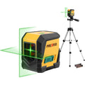 PREXISO Laser Level with Tripod, 65Ft Self Leveling Cross Line Laser Level, Green Line leveler Tool for Hanging Pictures, Home Renovation with LED Indicator & 2 AA Batteries (31-1/2 inch Tripod)